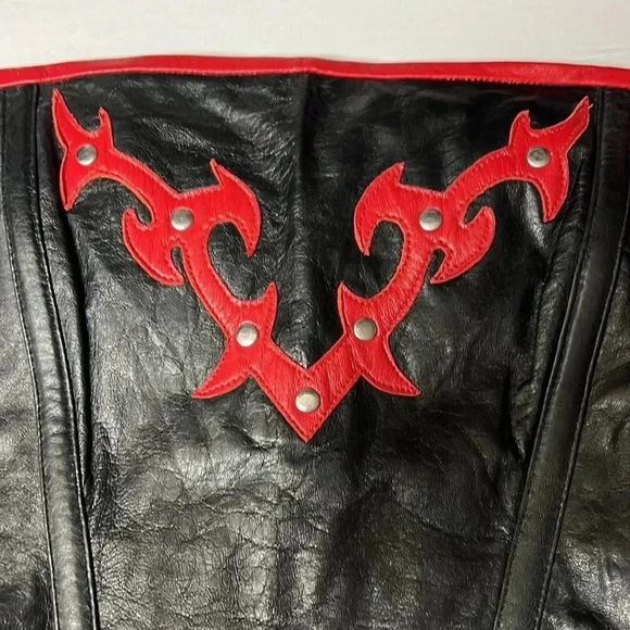 Alter Ego Black/Red Goth Renaissance Lamb Leather Lace Up Corset 34 - Picture 8 of 16